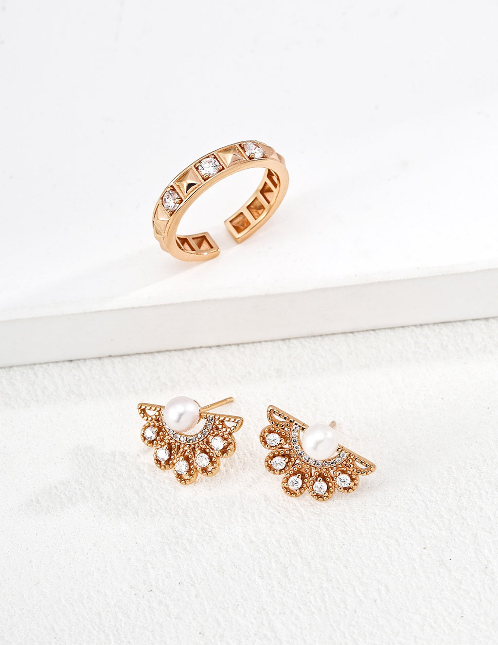 Pyramid Stud Eternity Ring
