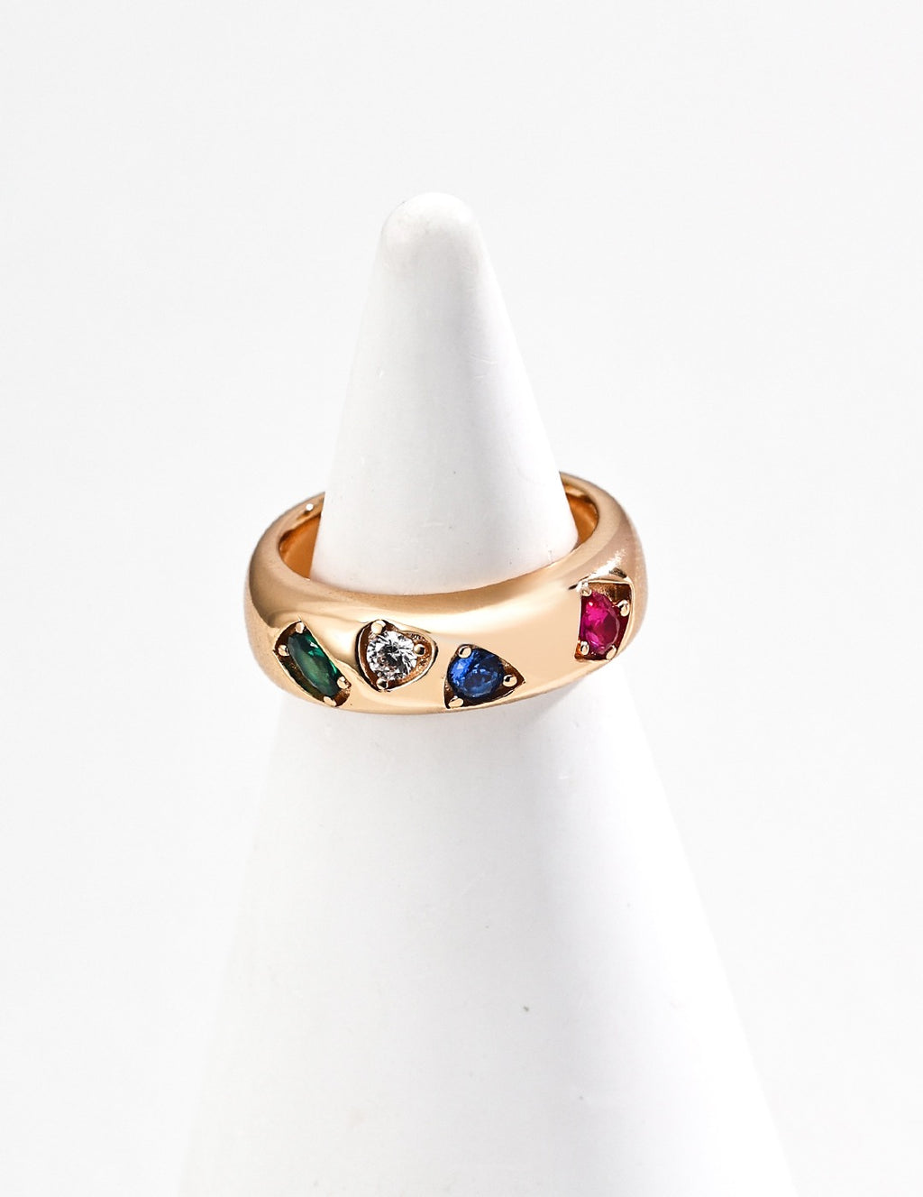 Confetti Heart Dome Ring