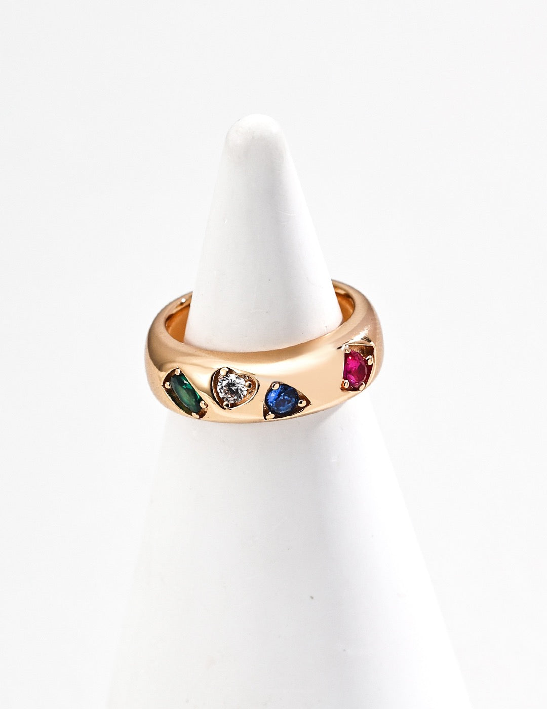 Confetti Heart Dome Ring