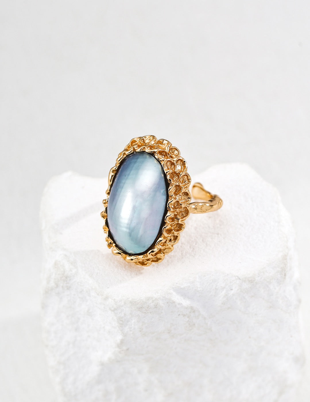 Oval Mabe Pearl Statement Ring