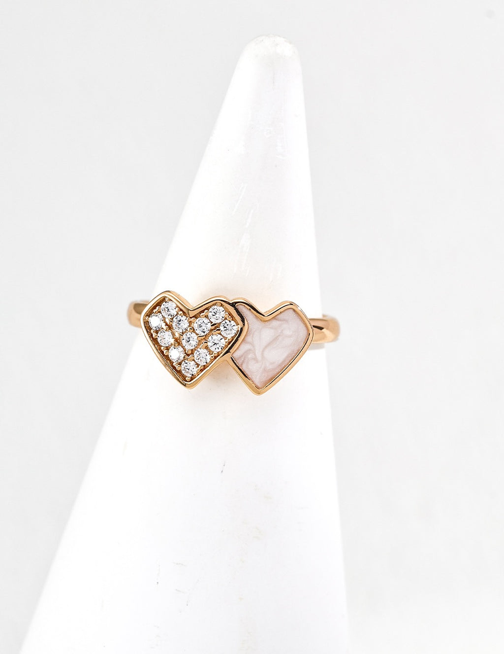 Two Hearts Open Ring