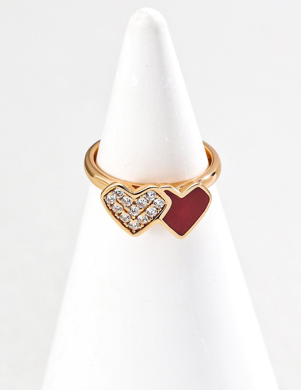 Two Hearts Open Ring