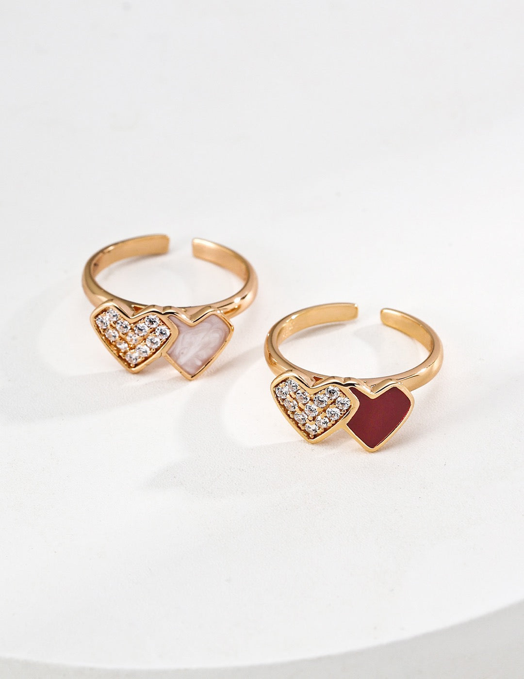 Two Hearts Open Ring