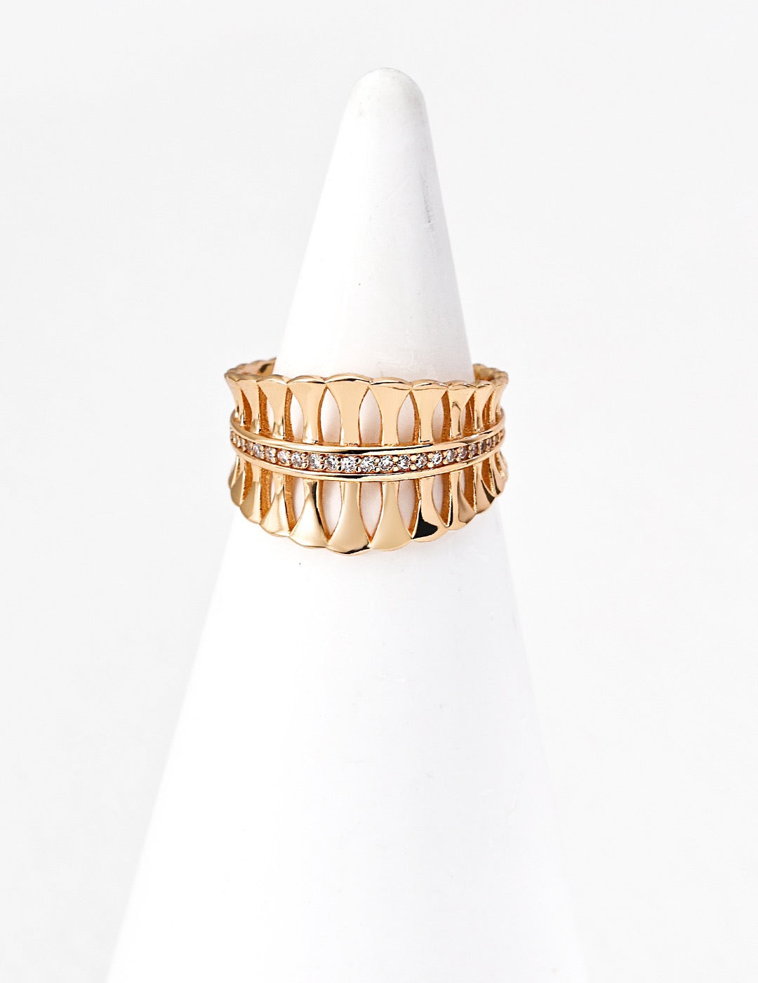 Lattice Arch Wide Band Ring