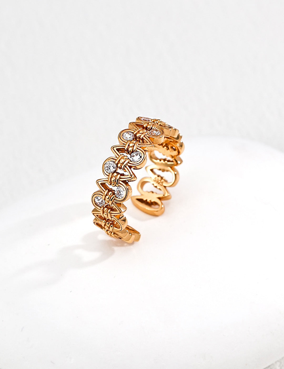 Fleur-de-Lis Eternity Open Ring