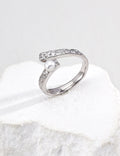 Hammered Bypass Pearl Open Ring