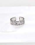 Honeycomb Bezel CZ Wide Open Ring