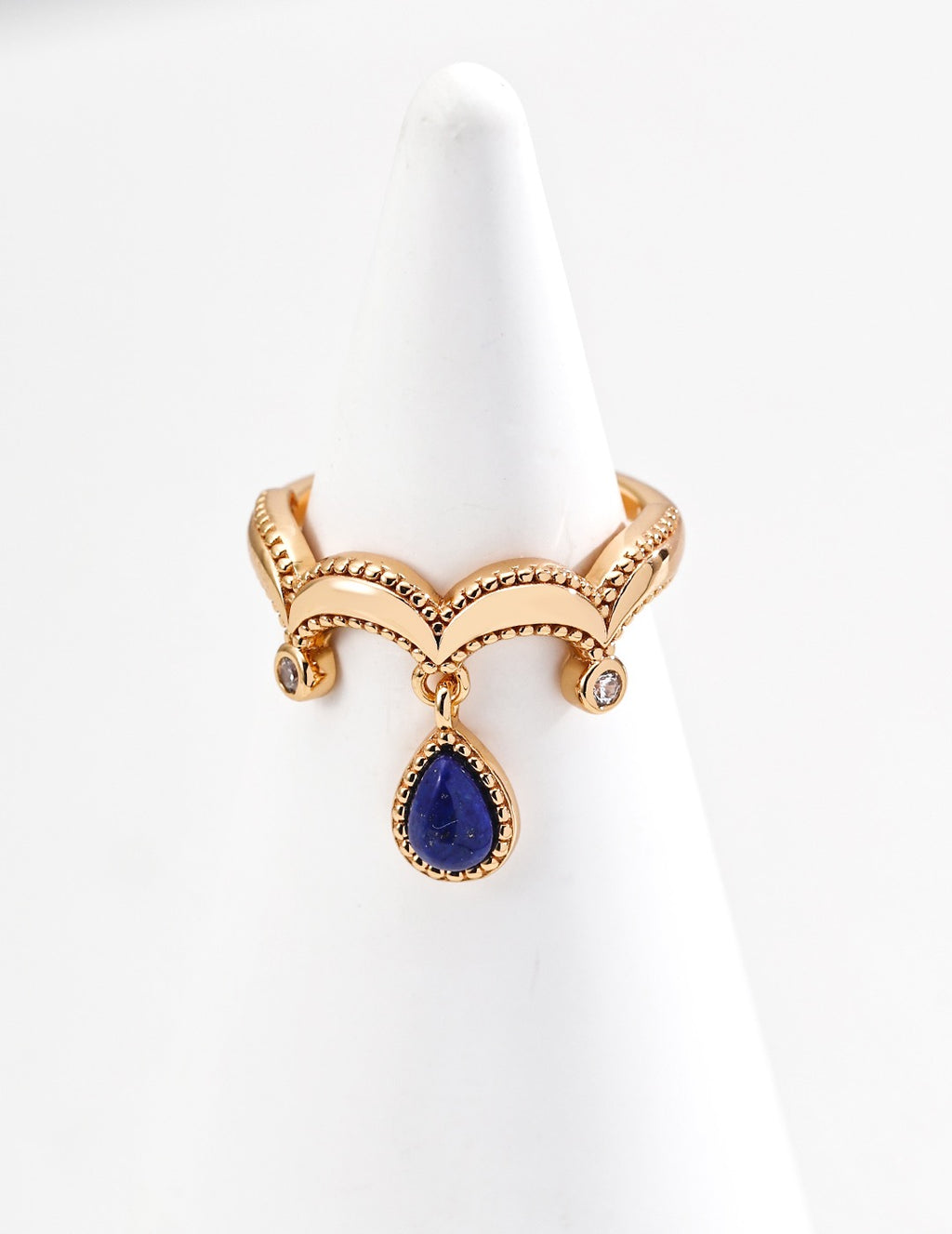 Lapis Lazuli Crown Charm Ring
