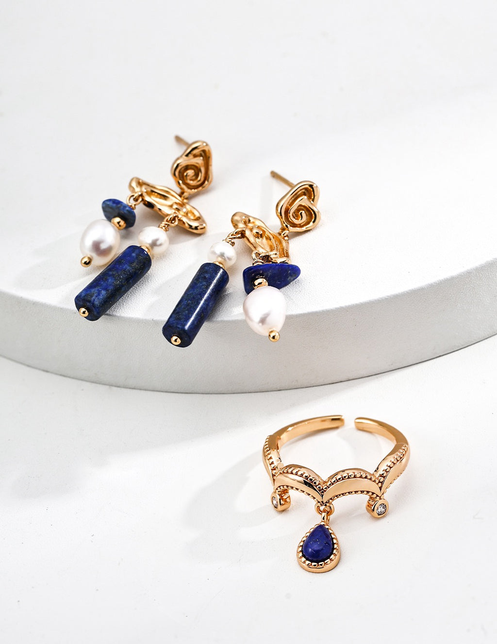 Lapis Lazuli Crown Charm Ring