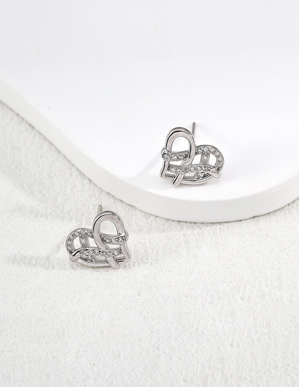 Heart Knot Stud Earrings