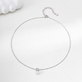 Lumière Pearl & Crystal Bar Necklace - Platinum on cream background