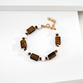 Terra Tiger's Eye & Pearl Bracelet - 18K Gold full view