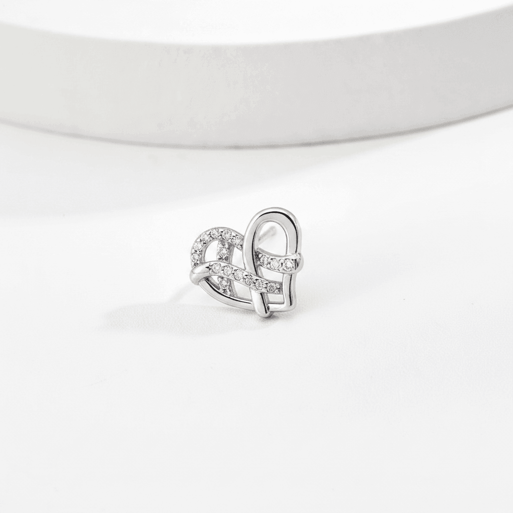 Heart Knot Stud Earrings