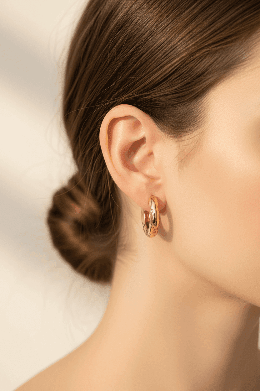 Molten Texture Hoop Earrings