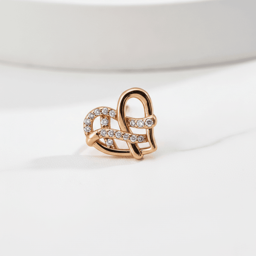 Heart Knot Stud Earrings