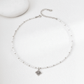 Filigree Star Compass Pearl & Bead Strand Necklace