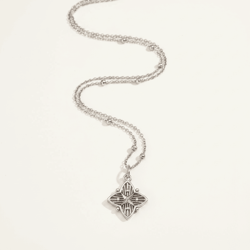 Celestial Star Compass Pendant Necklace