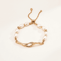 Baroque Pearl Onde Dorée Adjustable Bracelet
