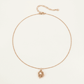 Rope Heart Nacre Pearl Pendant Necklace