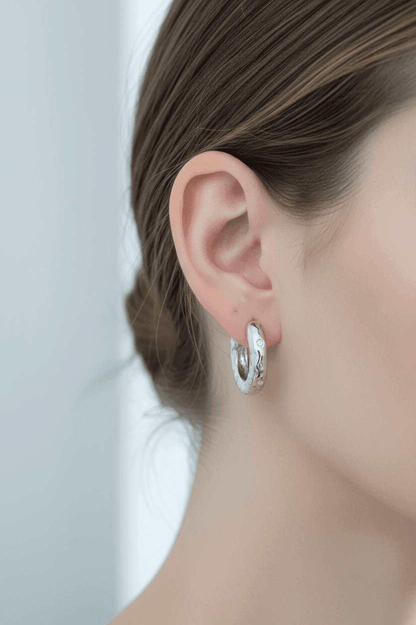 Molten Texture Hoop Earrings
