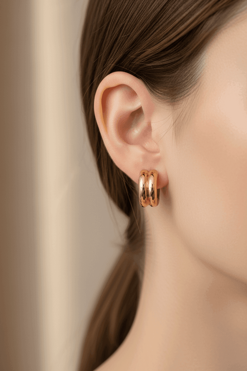 Dual Arc Hoop Earrings