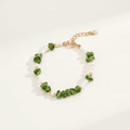 Green Resin & Pearl Forêt Émeraude Bracelet