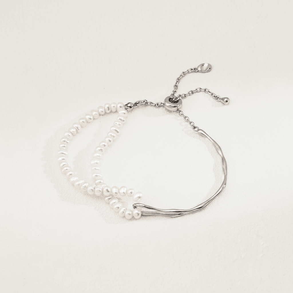 Ondine Pearl & Sculpted Bar Bracelet