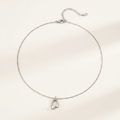 Pearl & CZ Horseshoe Link Pendant Necklace