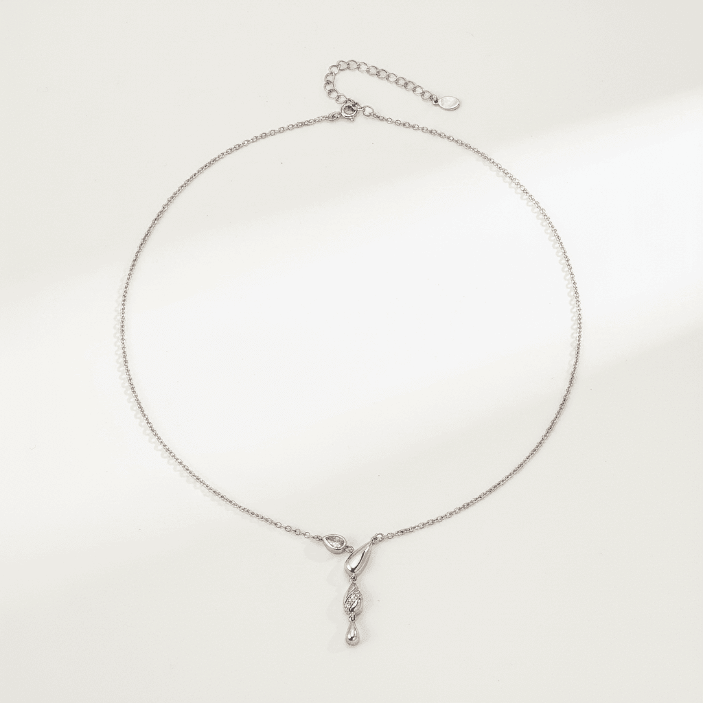Cascading Teardrop Pendant Necklace