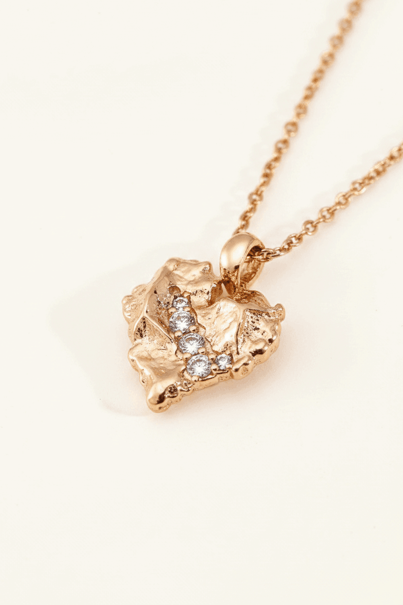 Raw Heart Pendant Necklace
