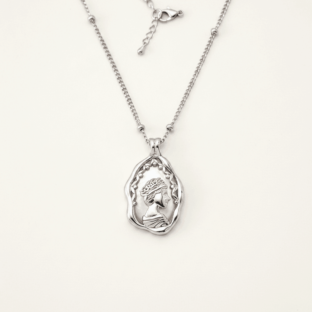 Goddess Nacre Cameo Satellite Chain Necklace