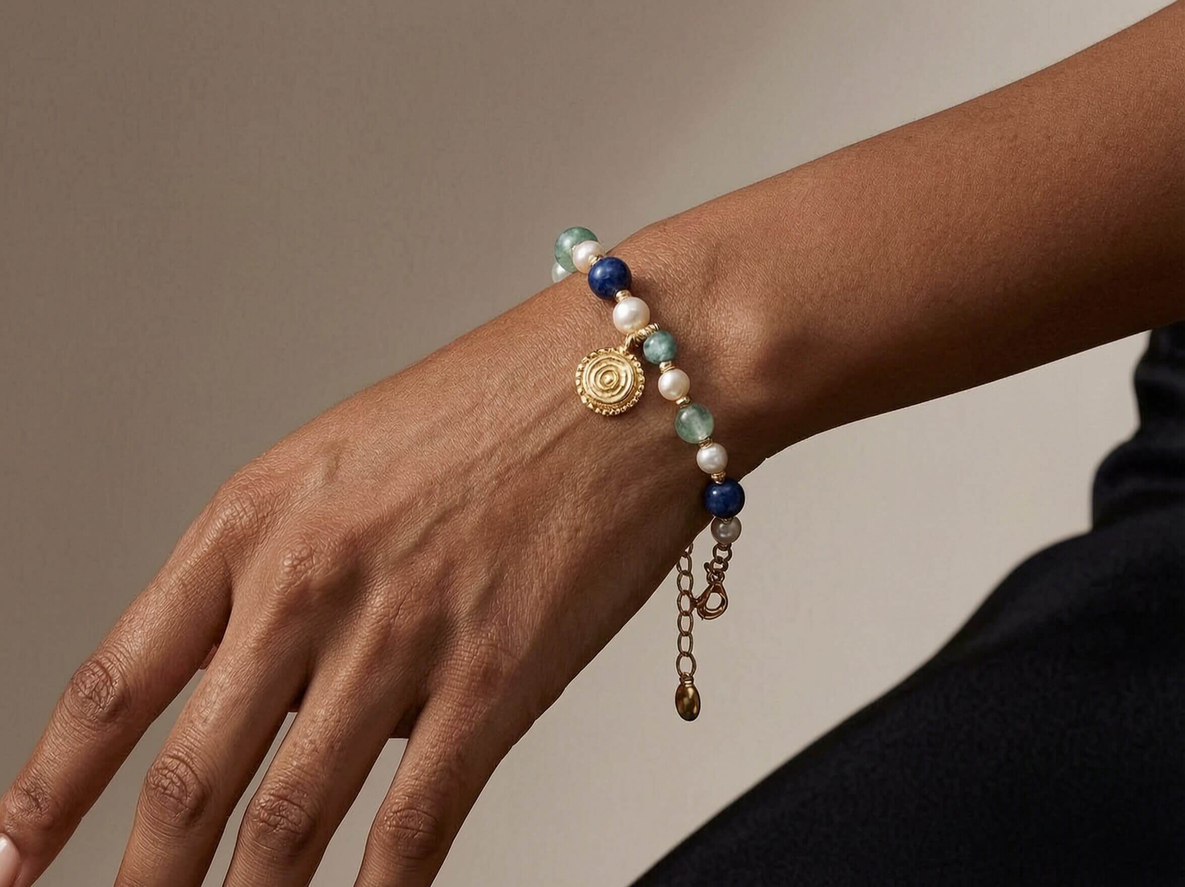 Fluorite & Aventurine Spirale Bracelet