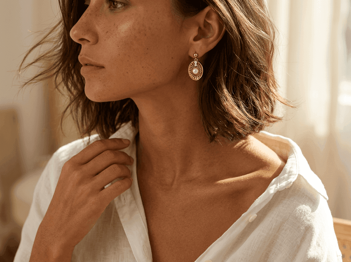 Sunburst Pearl Drop Earrings