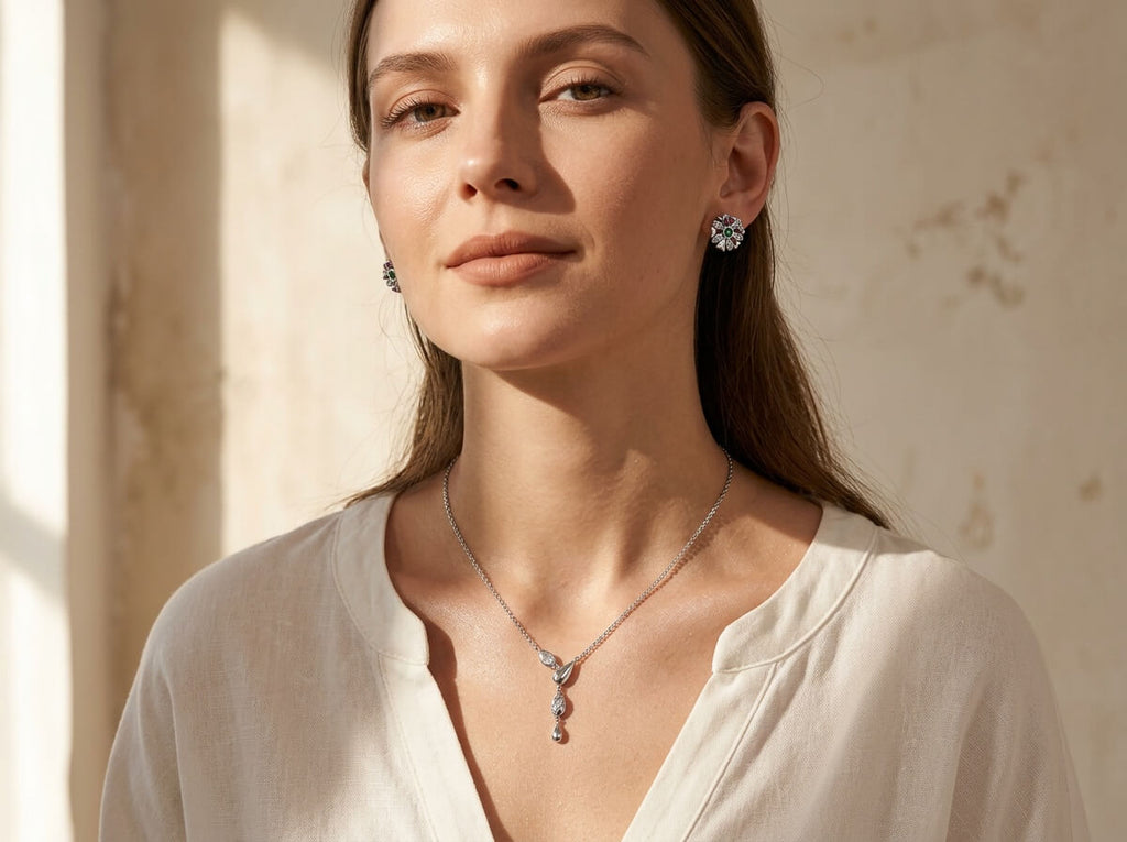 Cascading Teardrop Pendant Necklace