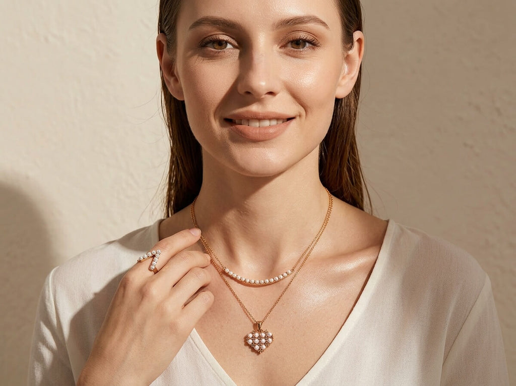 Pearl Smile Bar Wheat Chain Necklace