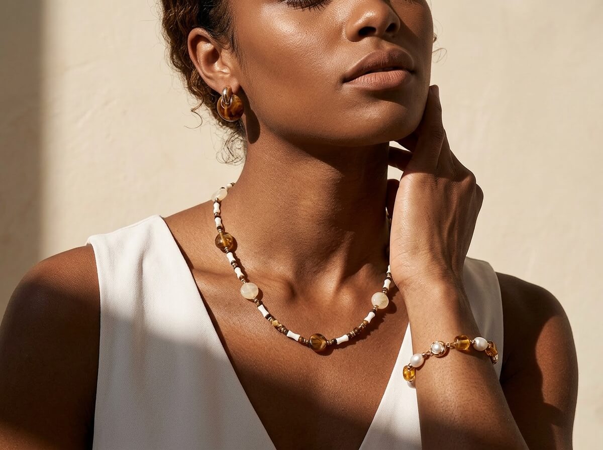 Amber & Pearl Soleil Doré Bracelet