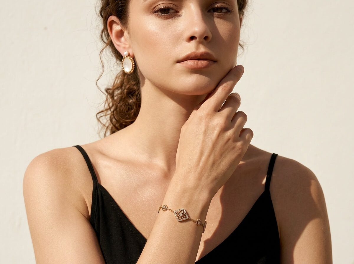 CZ Filigree Arabesque Station Bracelet