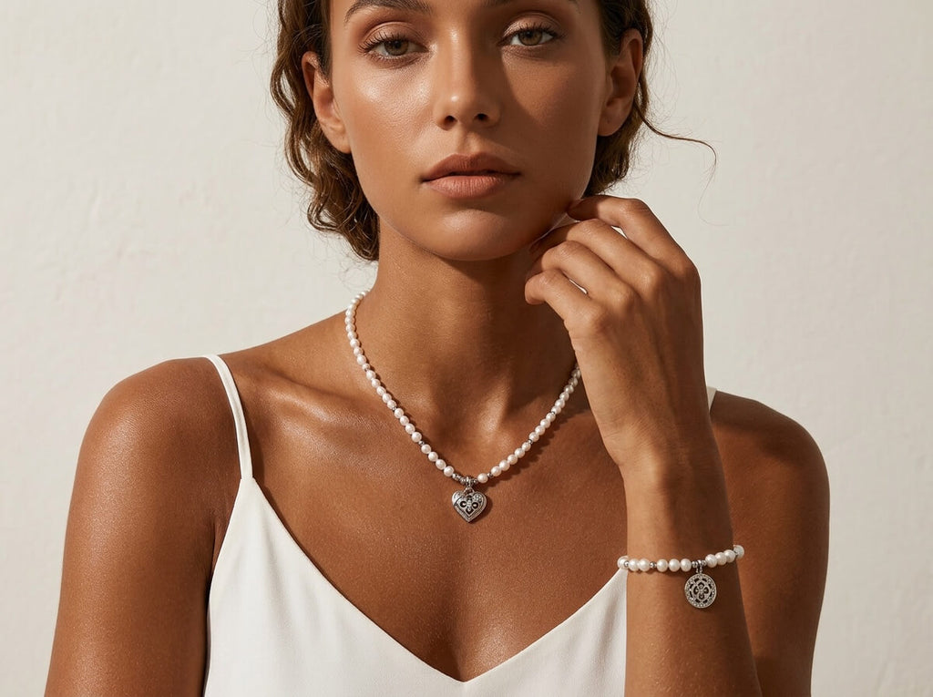 Médaillon Pearl Coin Charm Bracelet