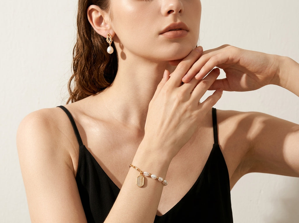 Pearl & Chain Blessée Charm Bracelet