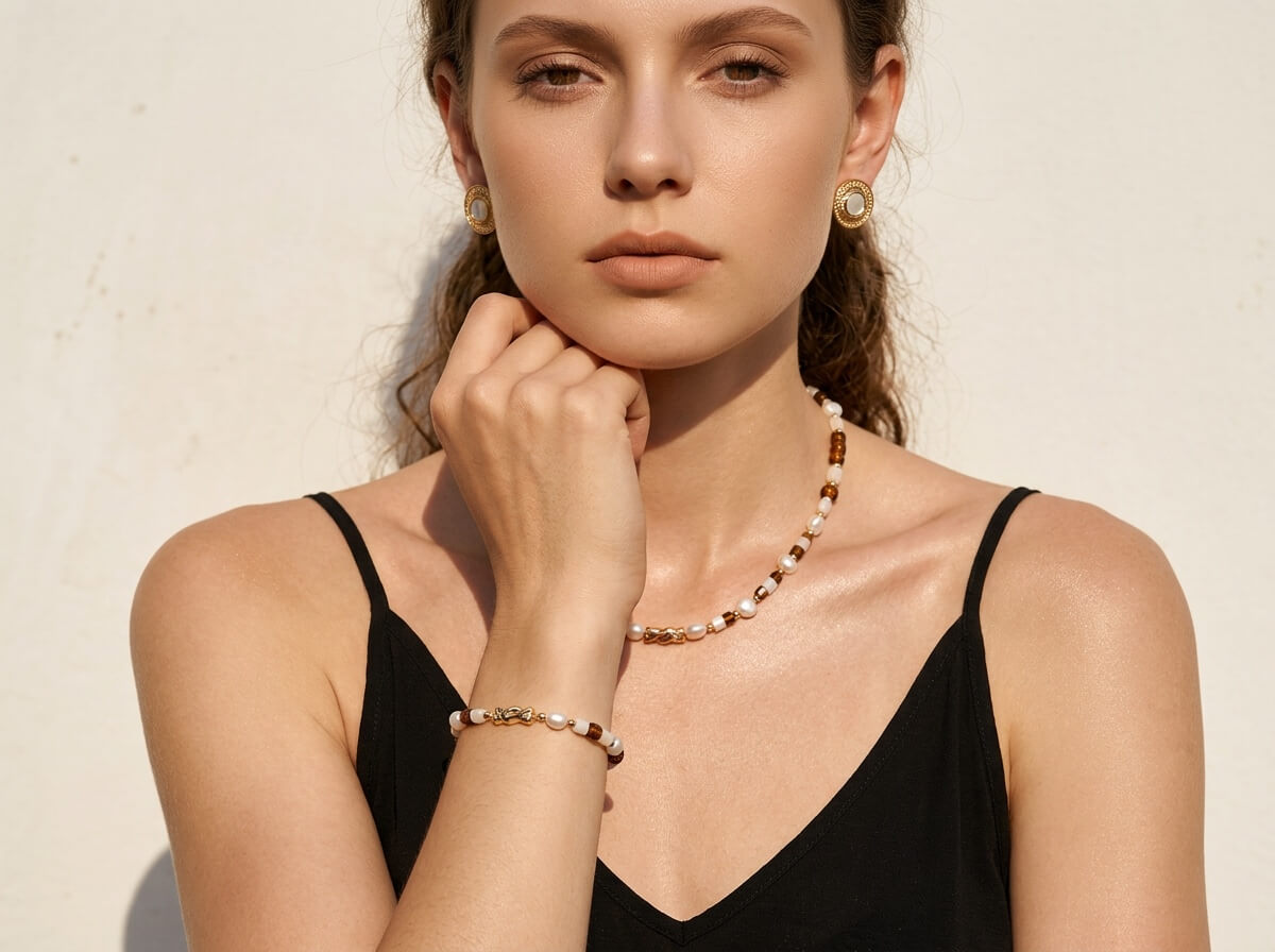 Czech Glass & Pearl Rivière Bracelet