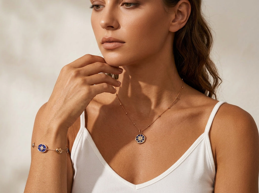 Lapis & Nacre North Star Étoile Bracelet