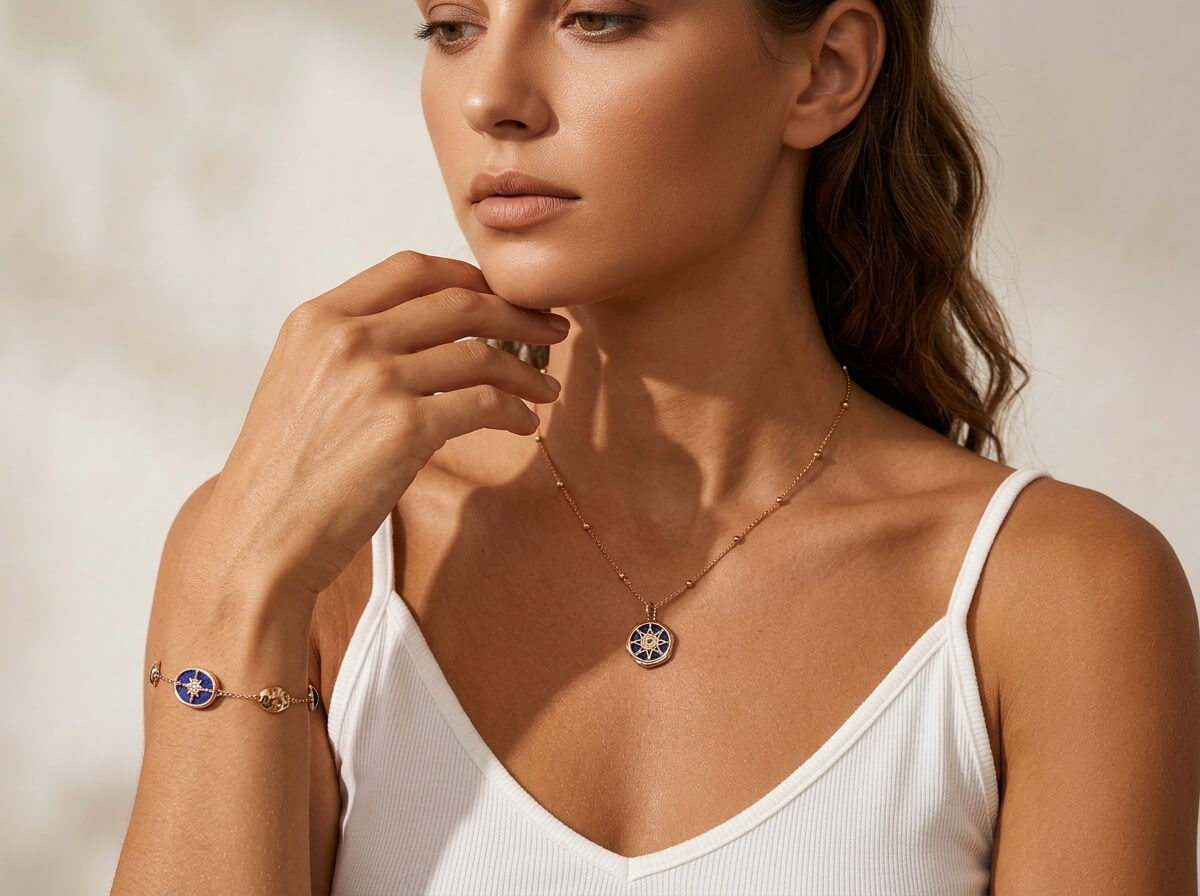 Lapis & Nacre North Star Étoile Bracelet