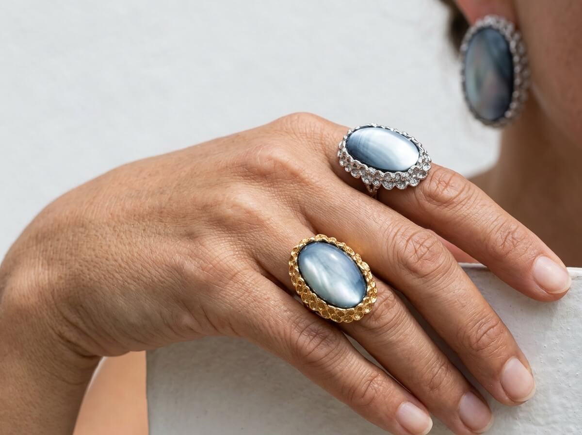 Oval Mabe Pearl Statement Ring