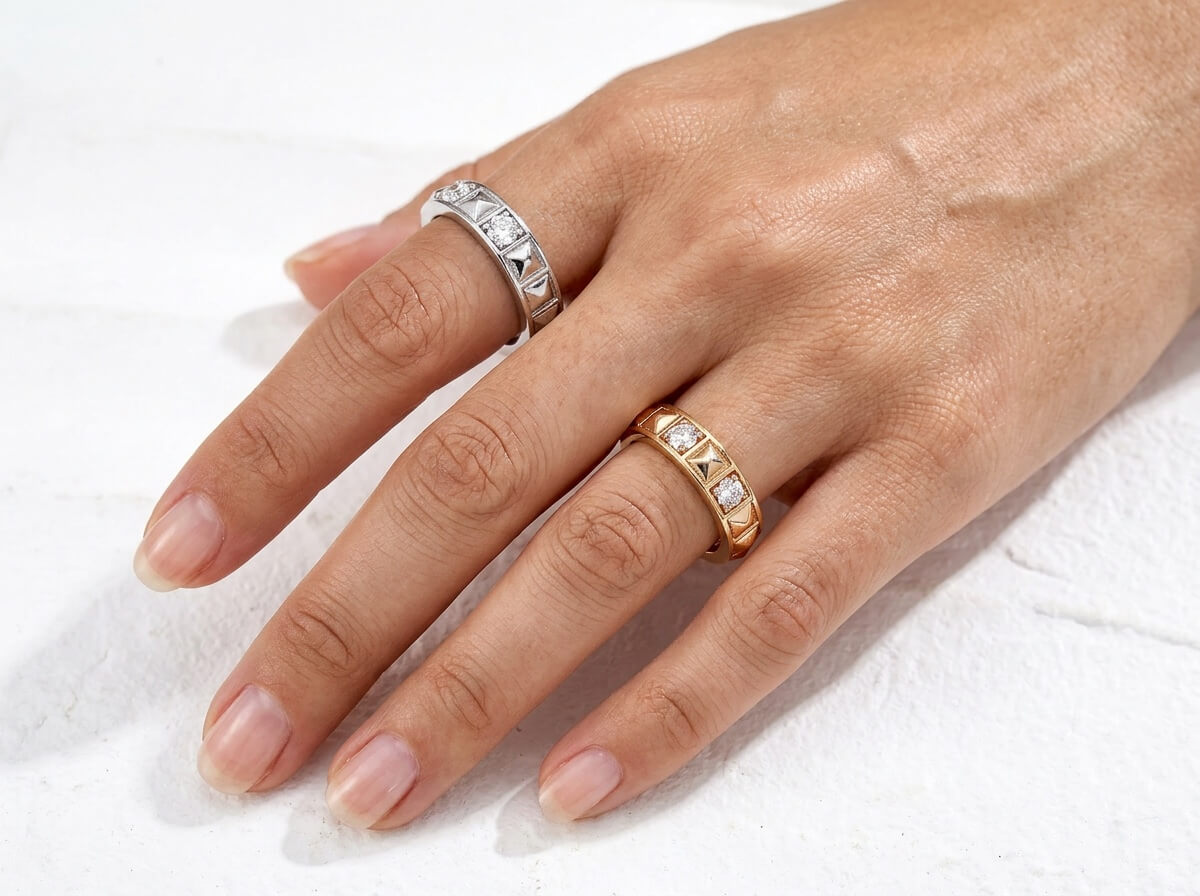 Pyramid Stud Eternity Ring