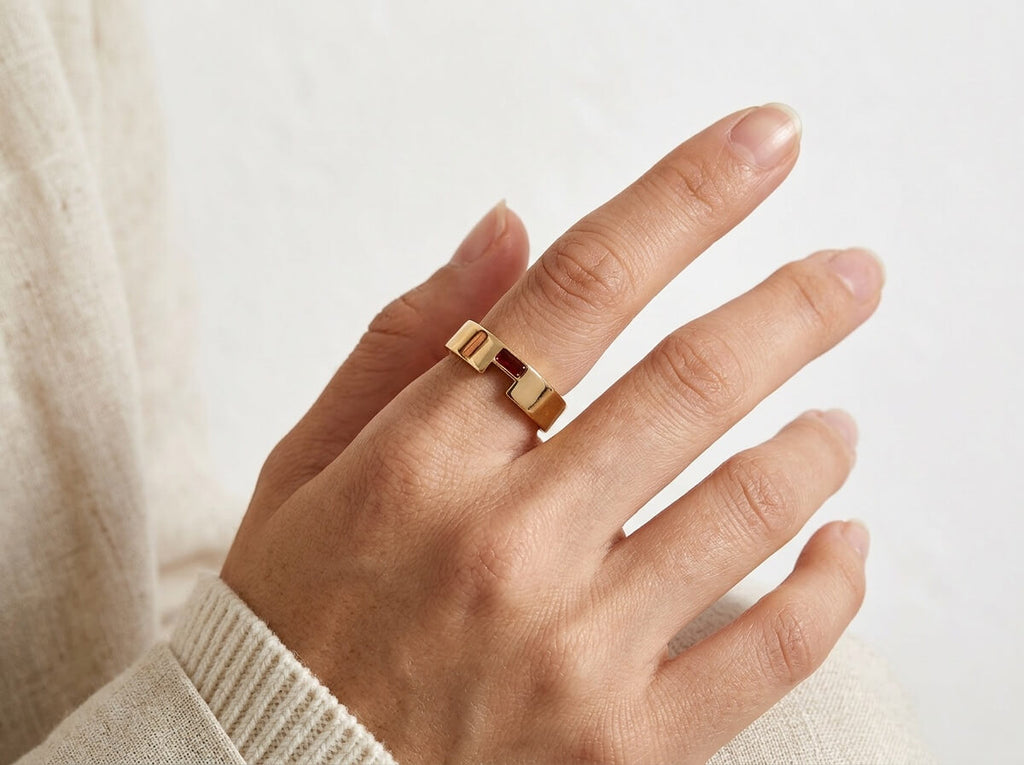 Bloc Inlay Band Ring