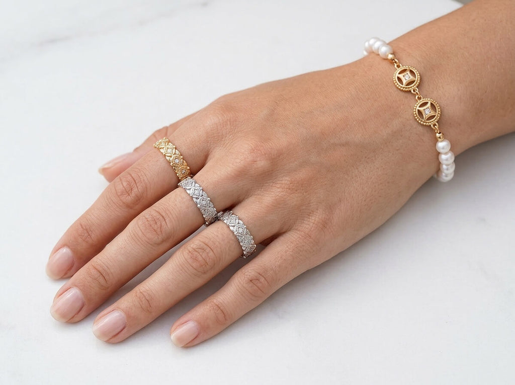 Fleur Lattice Band Ring