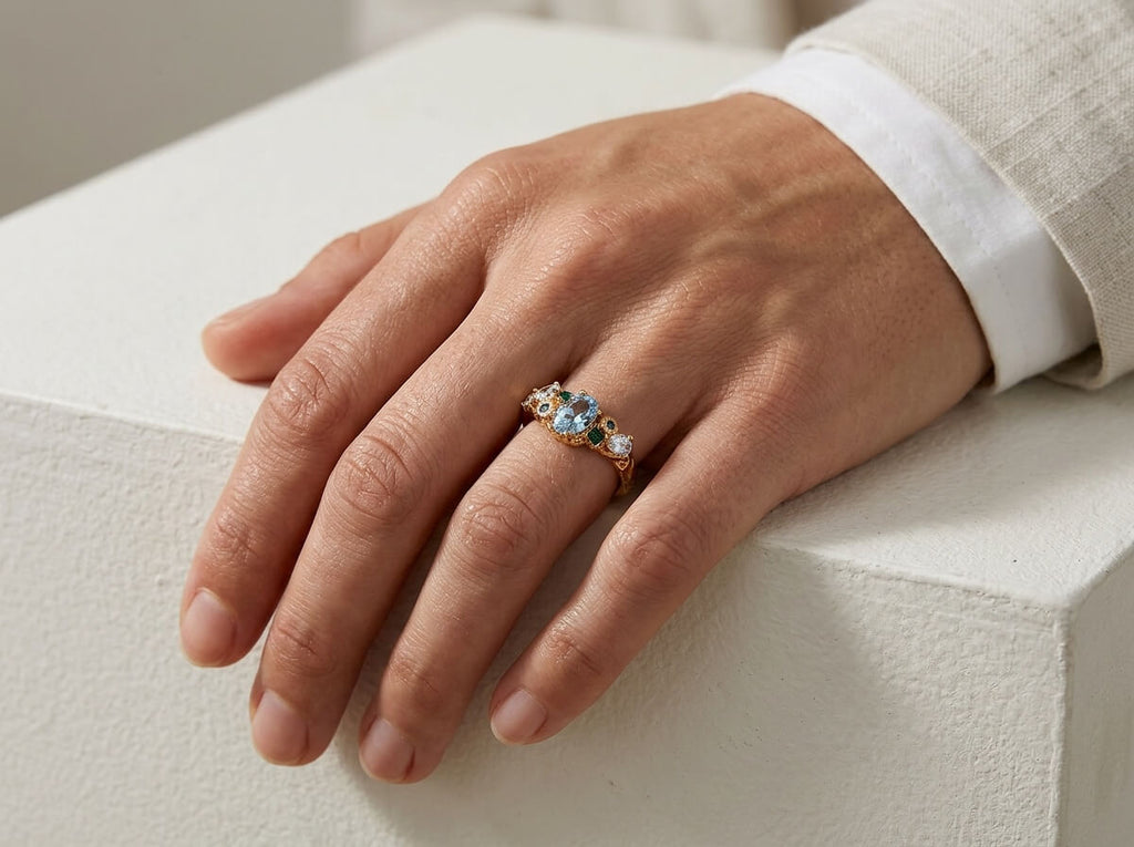 Aqua Bloom Ring