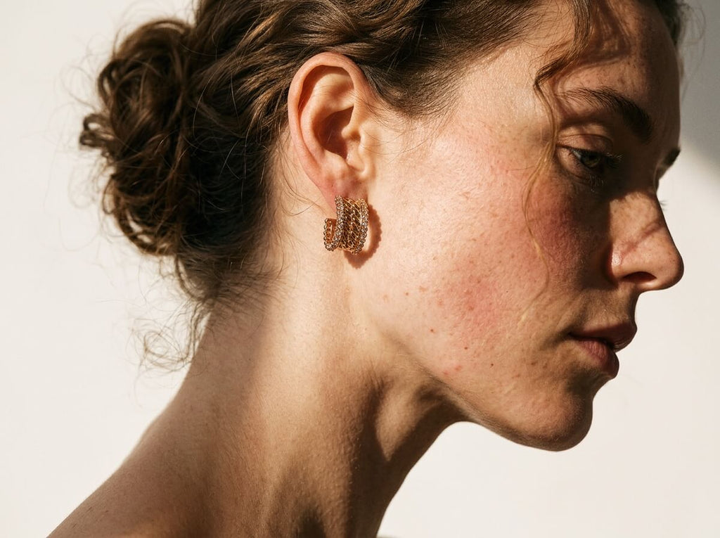 Multi-Row Twisted Rope Stud Earrings