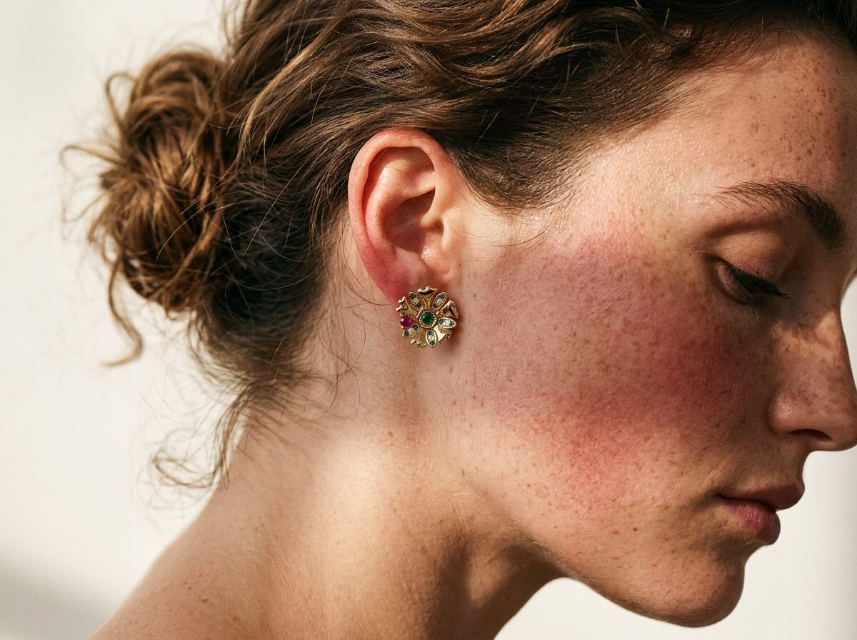 Floral Snowflake Stud Earrings