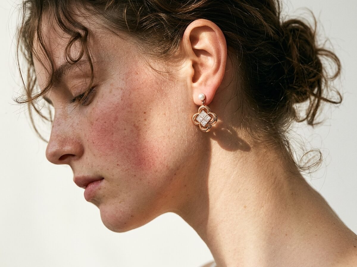 Pearl & Quatrefoil Clover Drop Earrings